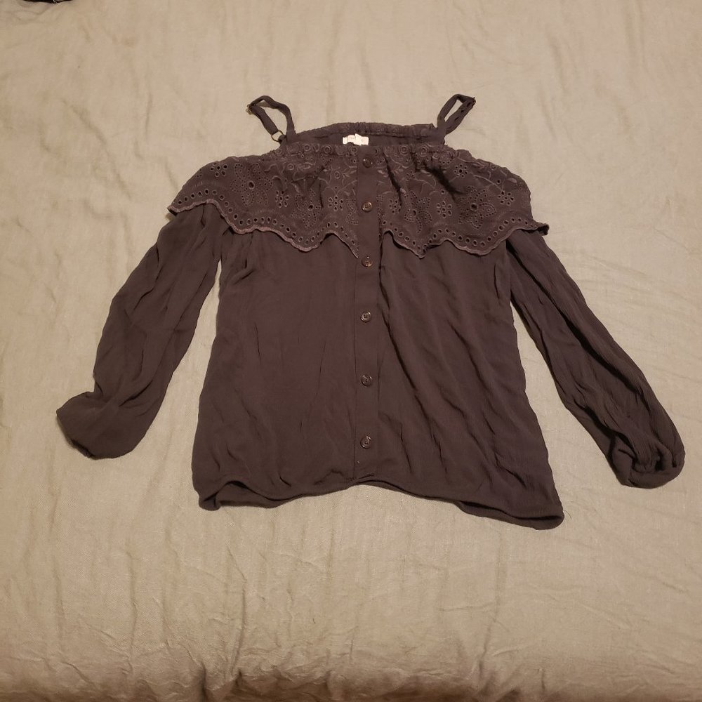 Maurices Off the Shoulder Charcoal Top